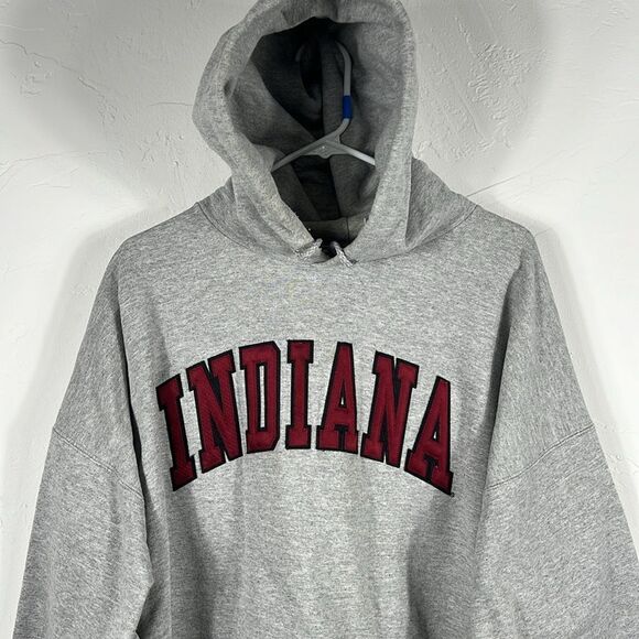 🏈🏀 Vintage INDIANA HOOSIERS College Embroidered Heavy HOODIE Sweatshirt Sz XL - Picture 1 of 10